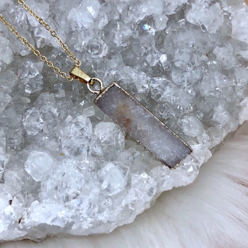 Druzy Bar Necklace - Picture 2 of 6
